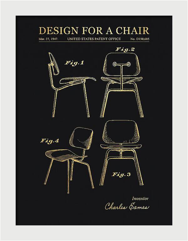 Design For A Chair Eames Molded Plywood Gold Patent Usd150685s
