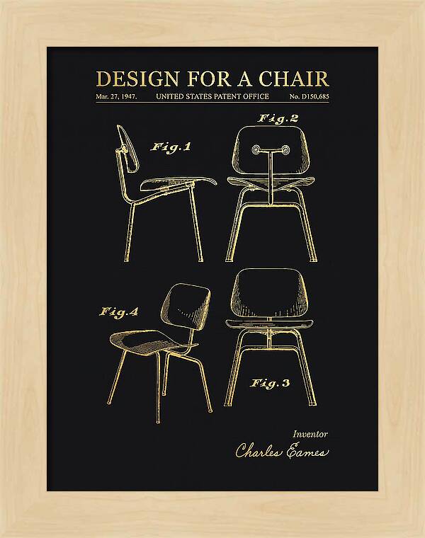 Design For A Chair Eames Molded Plywood Gold Patent Usd150685s