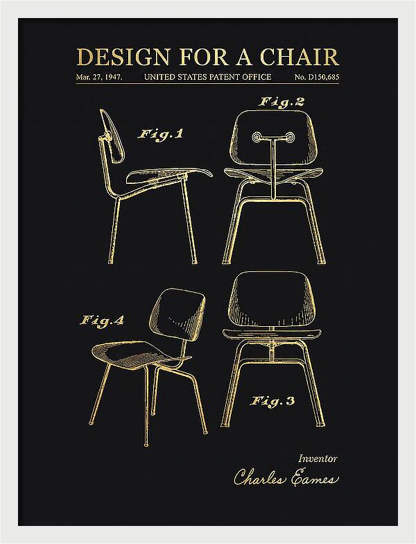 Design For A Chair Eames Molded Plywood Gold Patent Usd150685s