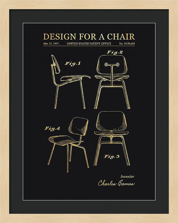 Design For A Chair Eames Molded Plywood Gold Patent Usd150685s