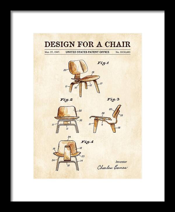 Design For A Chair Eames Molded Plywood Watercolor Patent Usd150683s