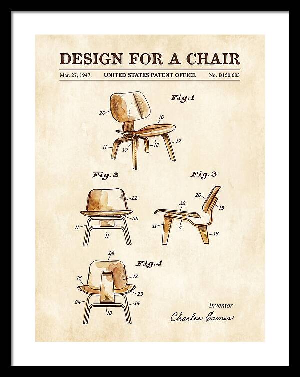 Design For A Chair Eames Molded Plywood Watercolor Patent Usd150683s