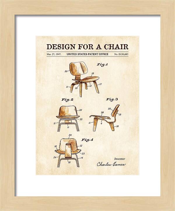 Design For A Chair Eames Molded Plywood Watercolor Patent Usd150683s