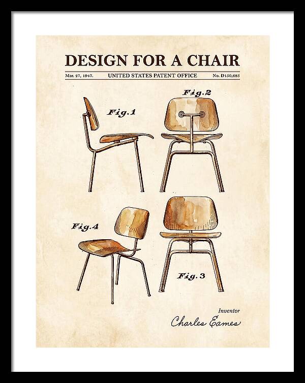 Design For A Chair Eames Molded Plywood Watercolor Patent Usd150685s