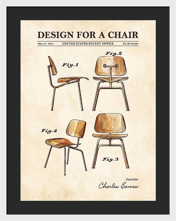 Design For A Chair Eames Molded Plywood Watercolor Patent Usd150685s