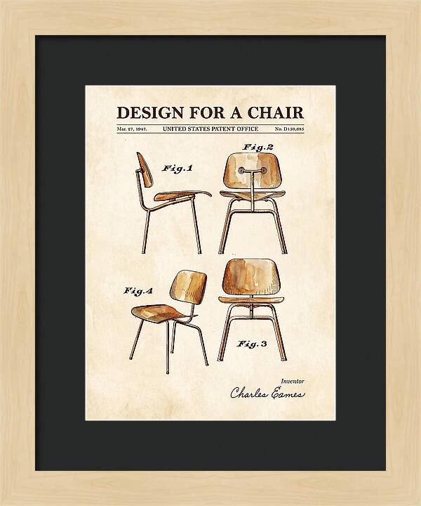 Design For A Chair Eames Molded Plywood Watercolor Patent Usd150685s