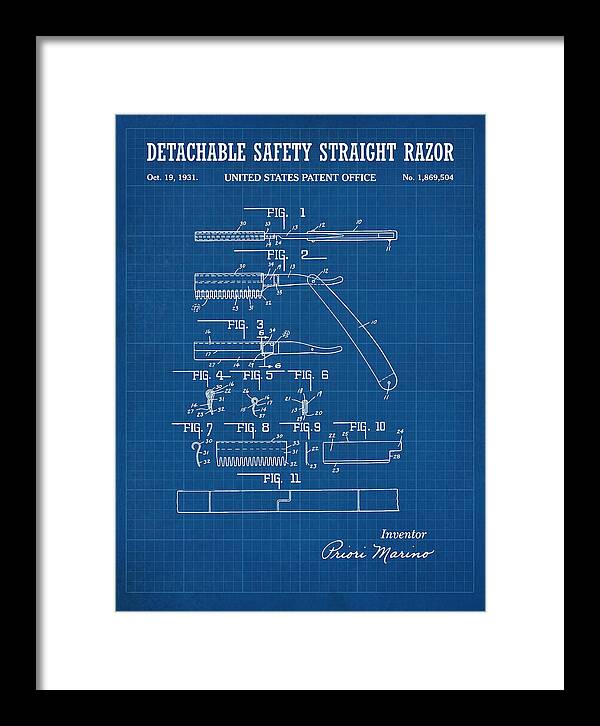 Detachable Safety Straight Razor Blueprint Patent Us1869504a