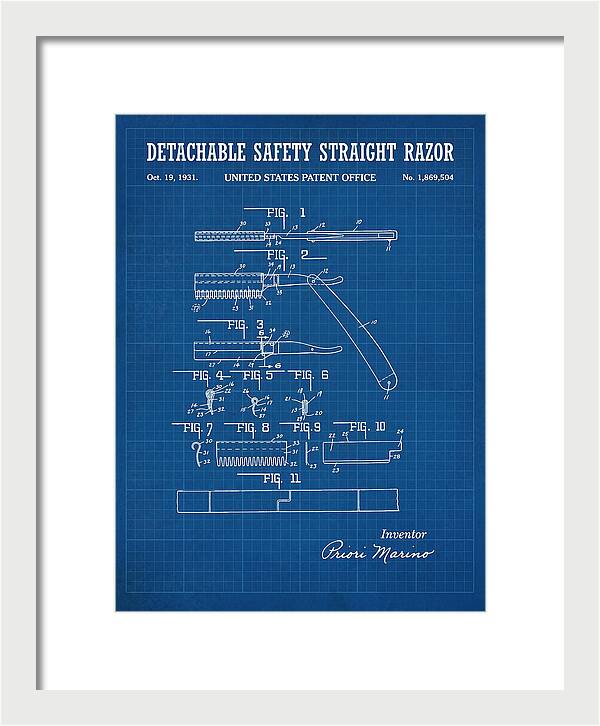 Detachable Safety Straight Razor Blueprint Patent Us1869504a