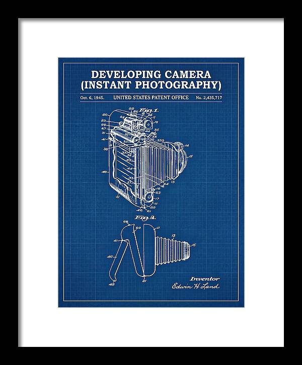 Developing Camera Polaroid Instant Camera Blueprint Patent Us2435717a