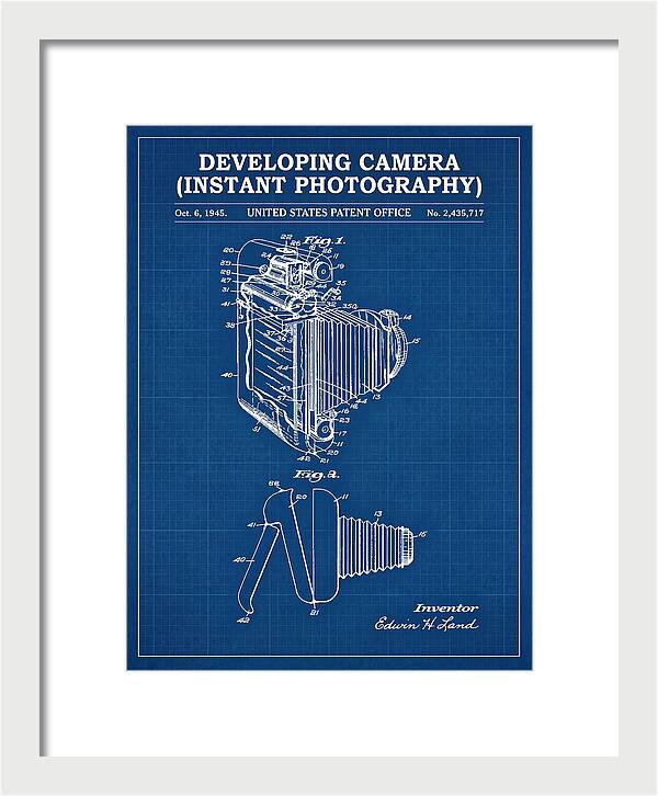 Developing Camera Polaroid Instant Camera Blueprint Patent Us2435717a