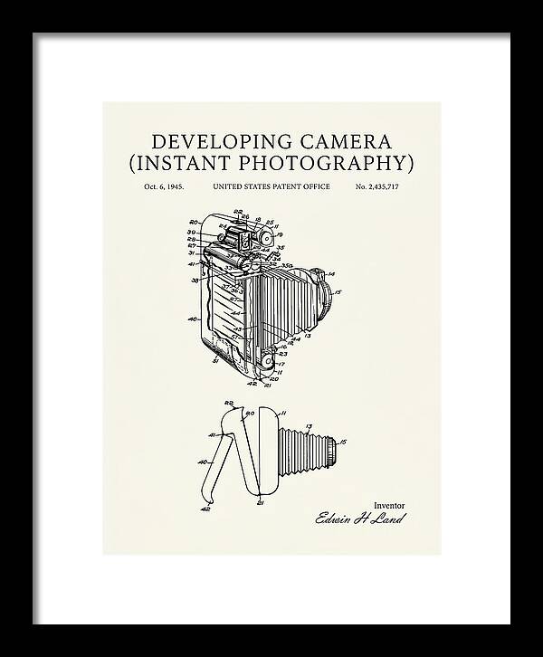 Developing Camera Polaroid Instant Camera Minimalist Patent Us2435717a