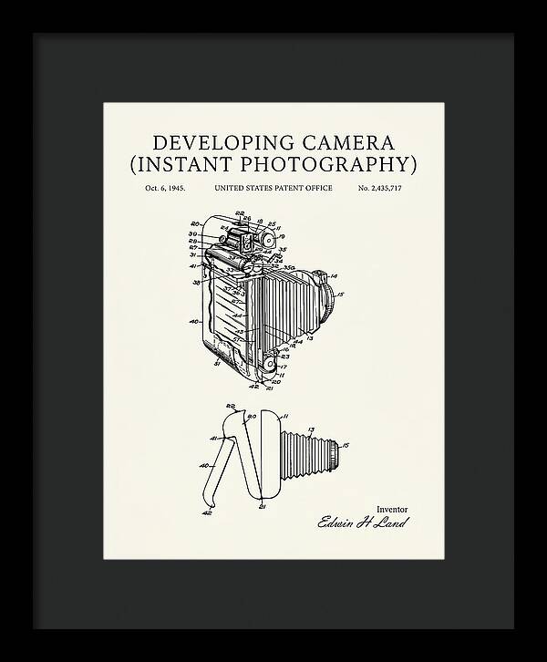 Developing Camera Polaroid Instant Camera Minimalist Patent Us2435717a