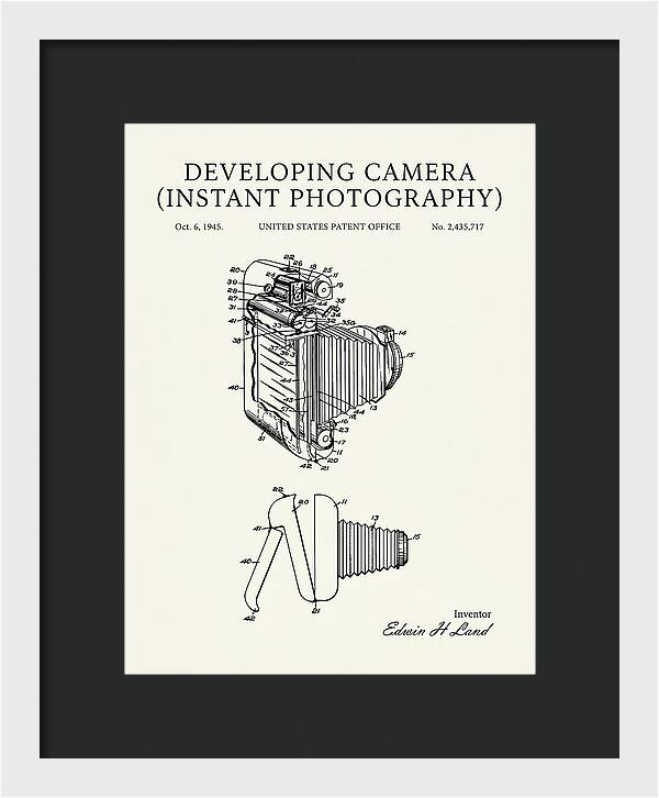 Developing Camera Polaroid Instant Camera Minimalist Patent Us2435717a