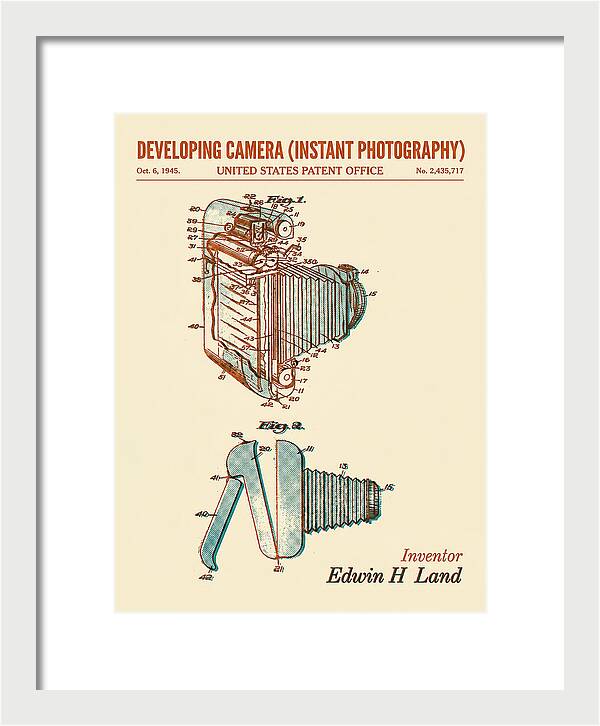 Developing Camera Polaroid Instant Camera Retro Patent Us2435717a