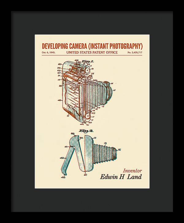 Developing Camera Polaroid Instant Camera Retro Patent Us2435717a
