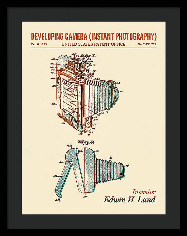 Developing Camera Polaroid Instant Camera Retro Patent Us2435717a