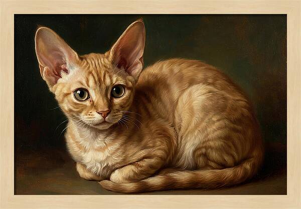 Devon Rex Cat Portrait