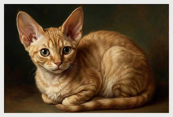 Devon Rex Cat Portrait