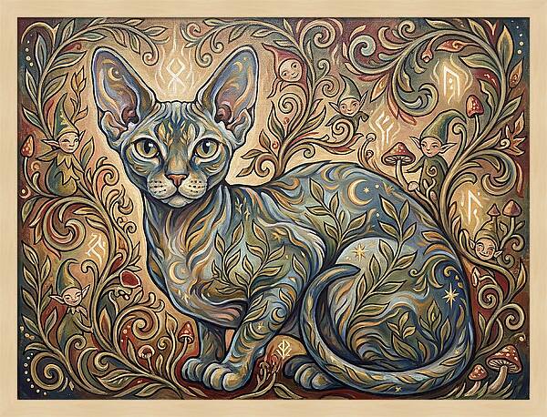 Devon Rex Surrounded By Whimsy