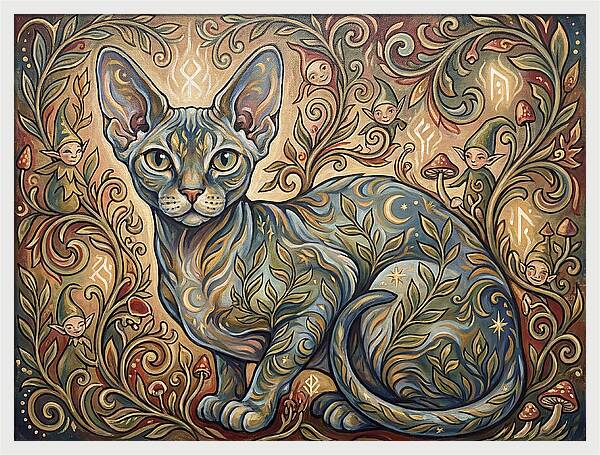 Devon Rex Surrounded By Whimsy