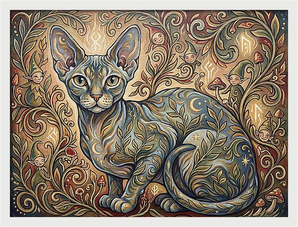 Devon Rex Surrounded By Whimsy