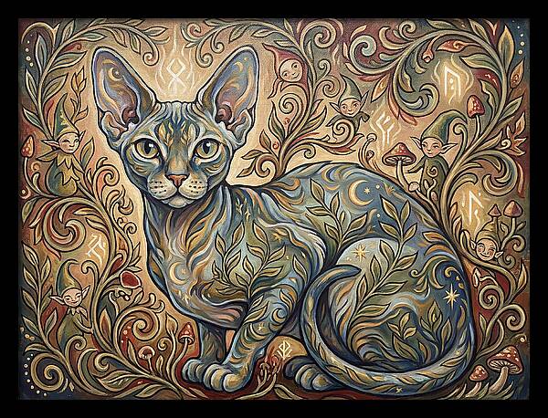 Devon Rex Surrounded By Whimsy