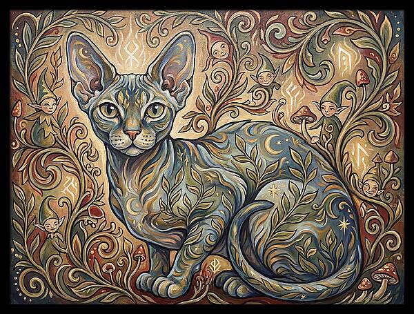 Devon Rex Surrounded By Whimsy