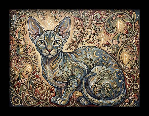 Devon Rex Surrounded By Whimsy