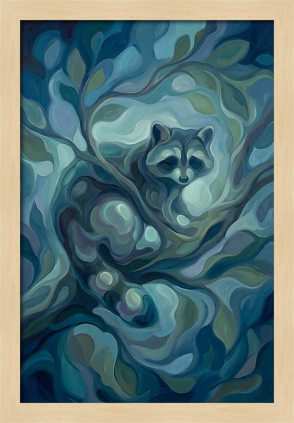 Dexterous Raccoon In Night