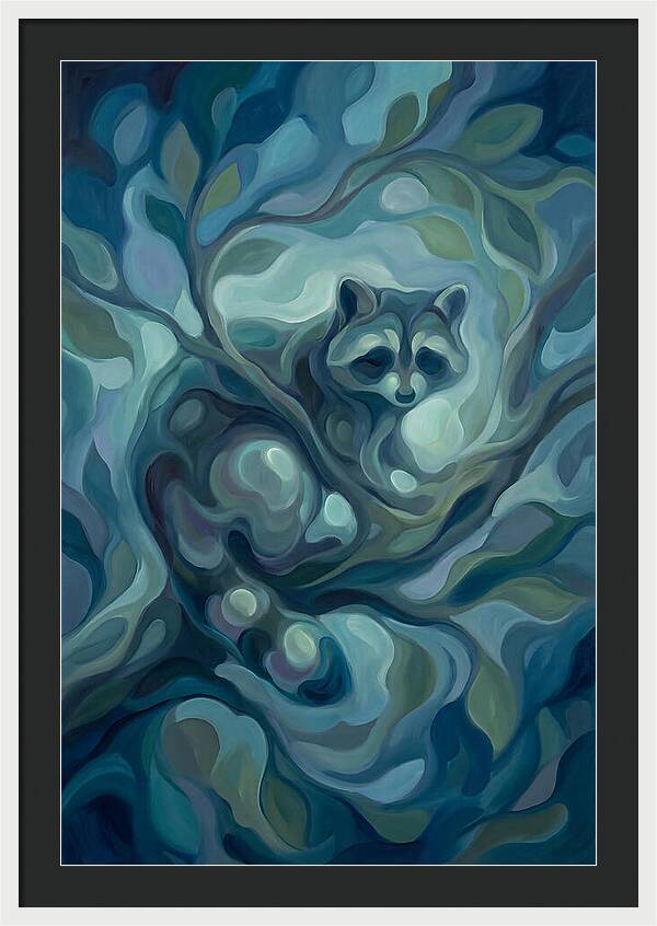 Dexterous Raccoon In Night