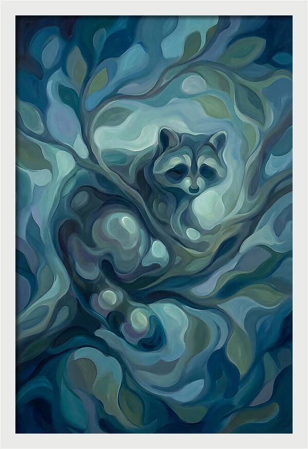 Dexterous Raccoon In Night