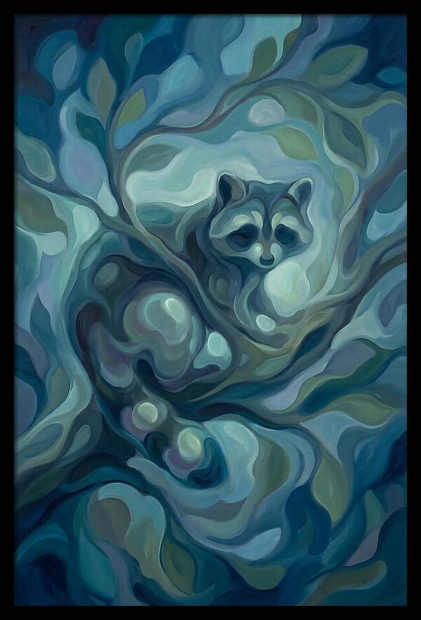 Dexterous Raccoon In Night