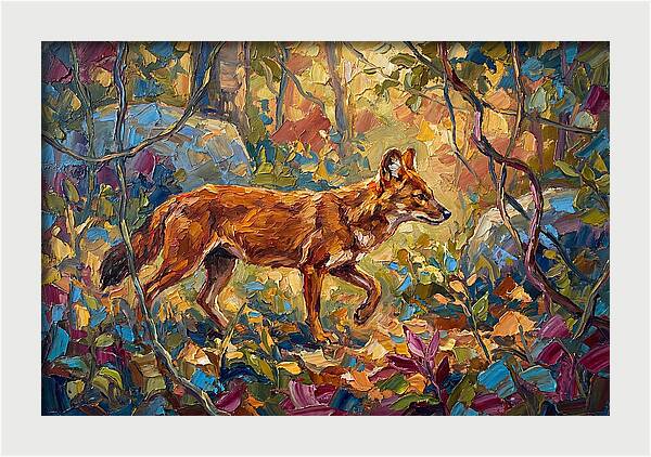 Dhole In A Mediterranean Landscape