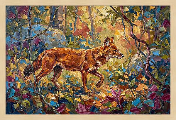 Dhole In A Mediterranean Landscape