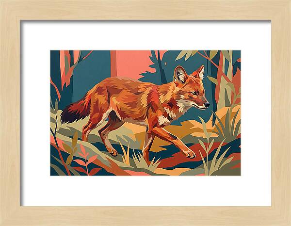 Dhole In Vibrant Forest