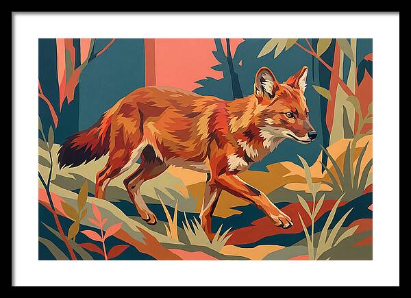 Dhole In Vibrant Forest