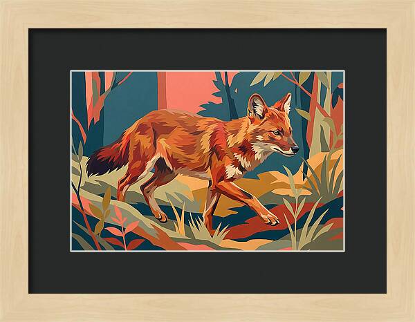 Dhole In Vibrant Forest