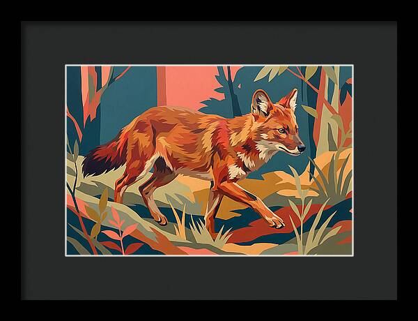 Dhole In Vibrant Forest