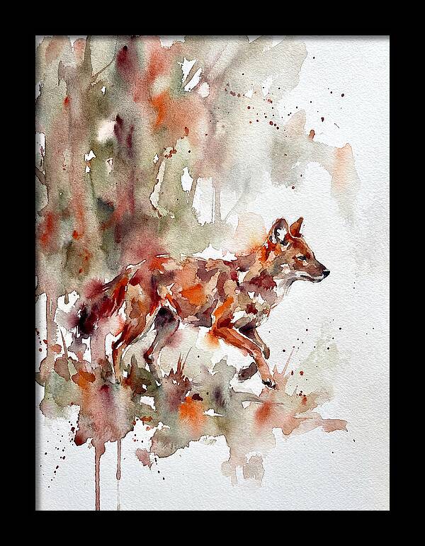 Dhole In Watercolor Splendor