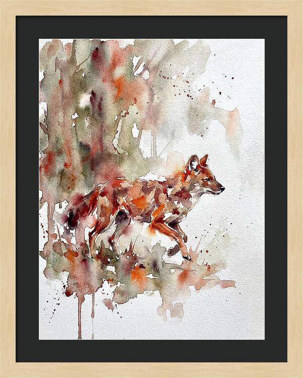 Dhole In Watercolor Splendor