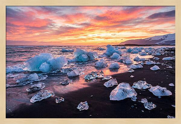 Diamond Beach At Sunset