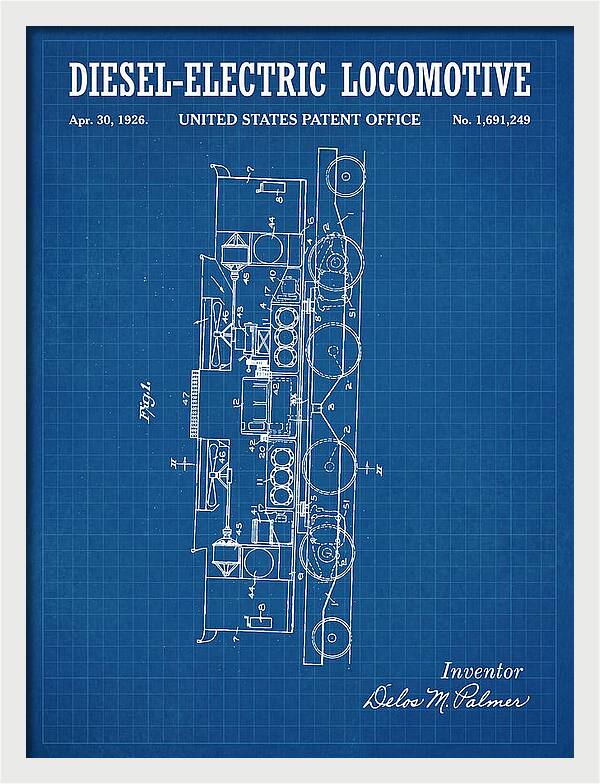 Diesel Electric Locomotive Blueprint Patent Us1691249