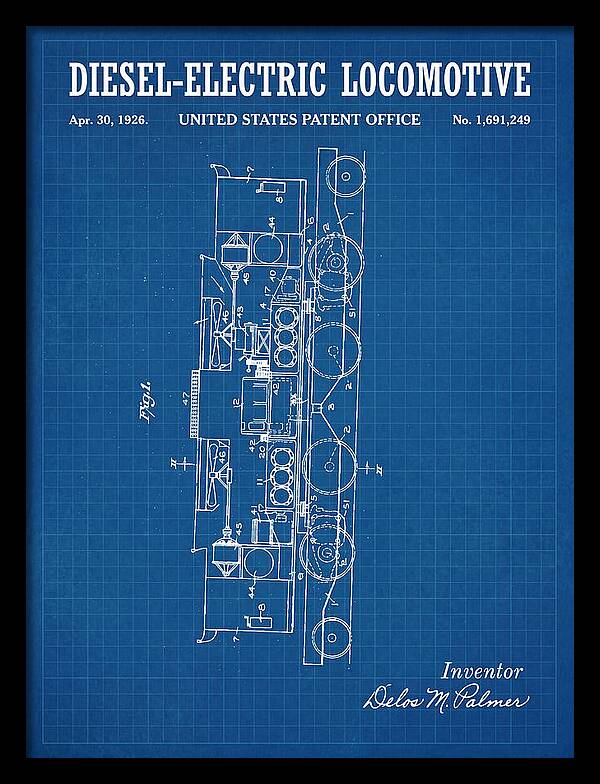 Diesel Electric Locomotive Blueprint Patent Us1691249