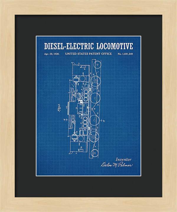 Diesel Electric Locomotive Blueprint Patent Us1691249