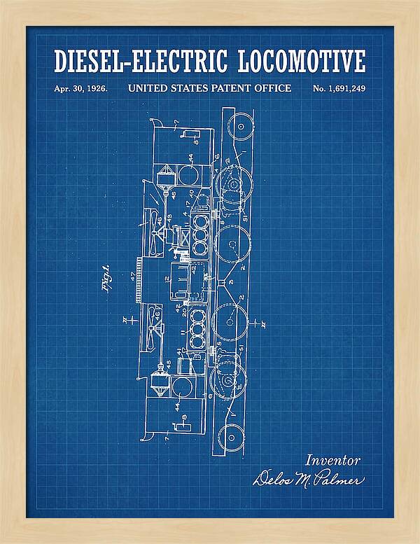 Diesel Electric Locomotive Blueprint Patent Us1691249