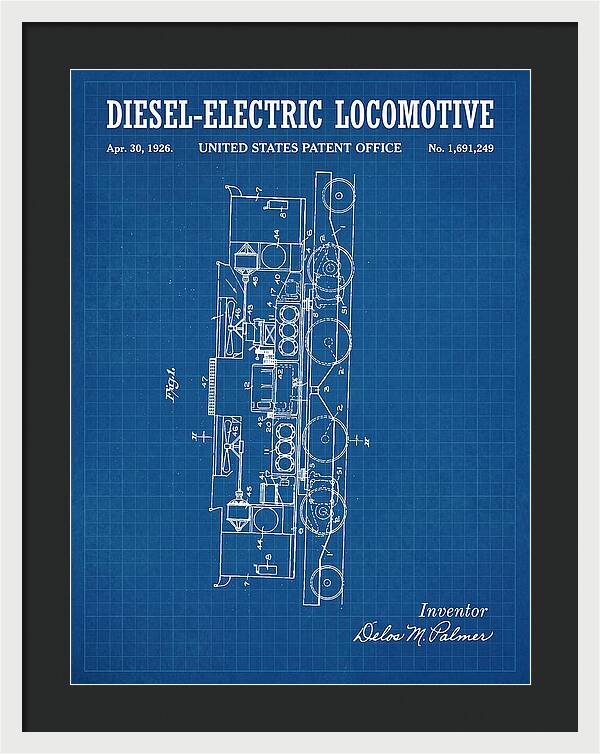Diesel Electric Locomotive Blueprint Patent Us1691249