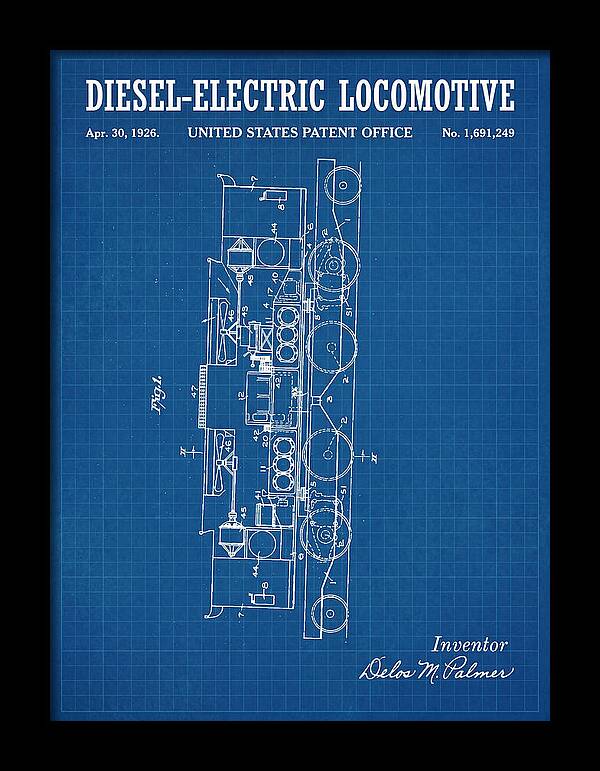 Diesel Electric Locomotive Blueprint Patent Us1691249