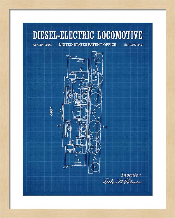 Diesel Electric Locomotive Blueprint Patent Us1691249