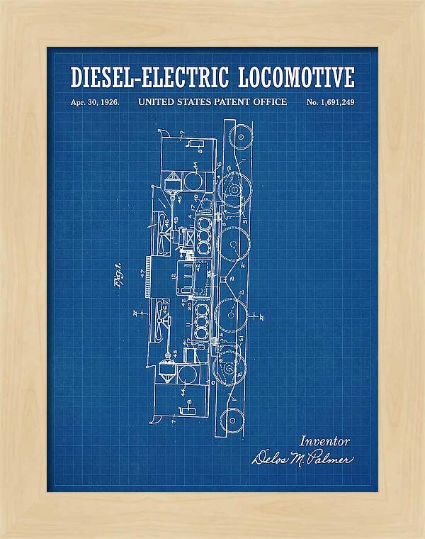 Diesel Electric Locomotive Blueprint Patent Us1691249