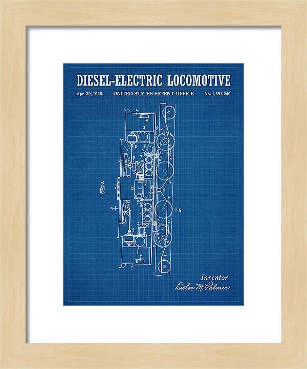 Diesel Electric Locomotive Blueprint Patent Us1691249